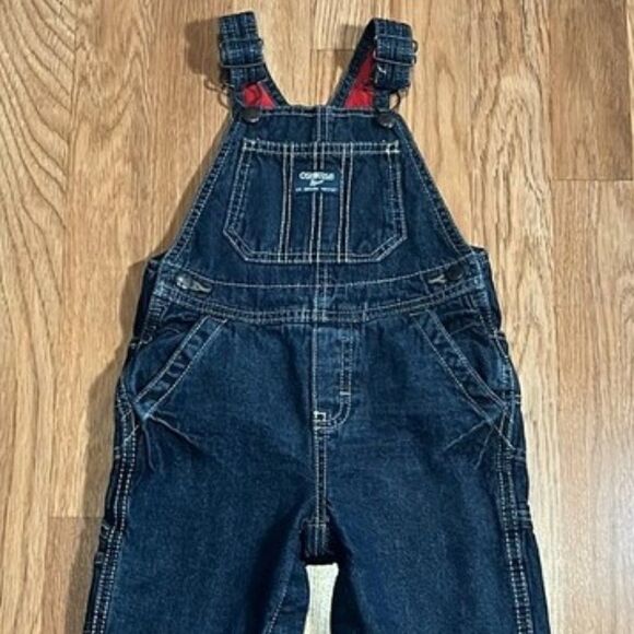 Excluded from Sale OshKosh B'gosh Vestbak Fleece Lined Bib Overalls Denim 24M - Picture 2 of 12